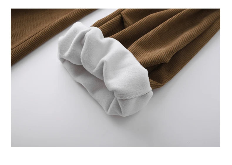 winter mens wide leg straight sweatpants korean fashion warm fleece track pants male casual thermal trousers with long belt unique joggers style 1086