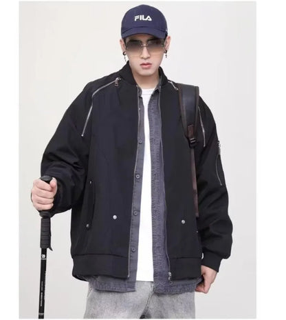 2024 spring american pilot jacket mens multi pocket trendy street loose bomber cardigan couple fashion zipper baseball coats unique default style 2791