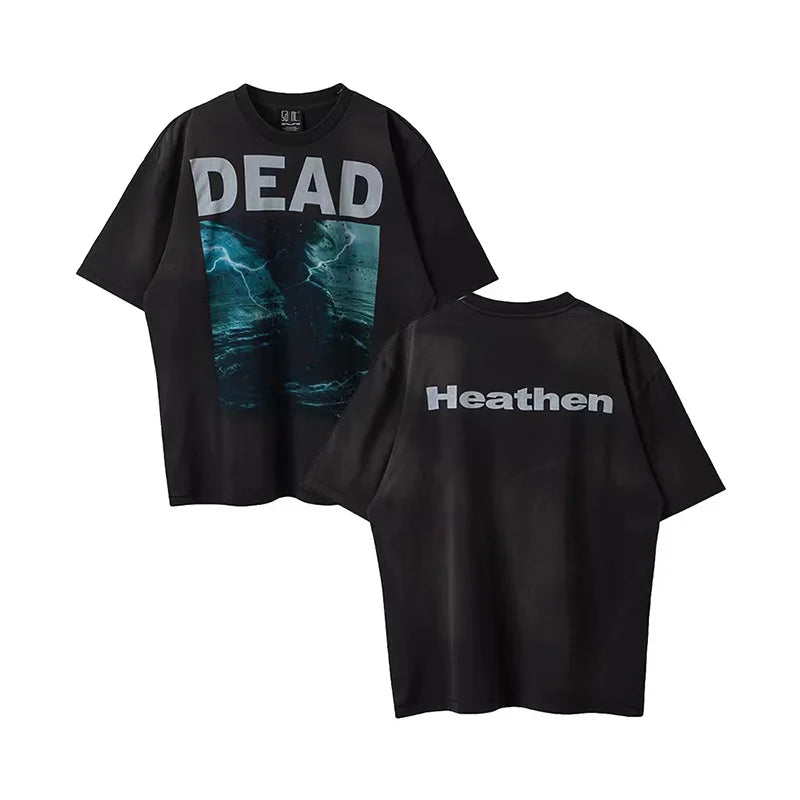 SAINT Short Sleeve Top Tees Men Woman Best Quality Space Exploration Cartoon Photo O-Neck Versatile T Shirt Street King Limited