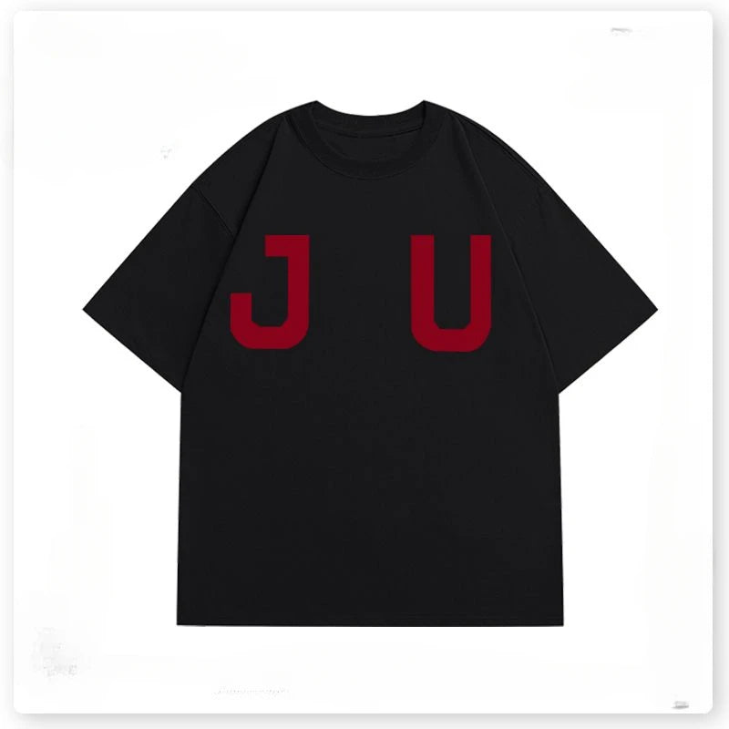 Fashionable Korean Retro Hip-hop Trendy Brand Letter Printed T-shirt Men Ins Niche Design Street Y2K Round Neck Half-sleeved Top Street King Limited