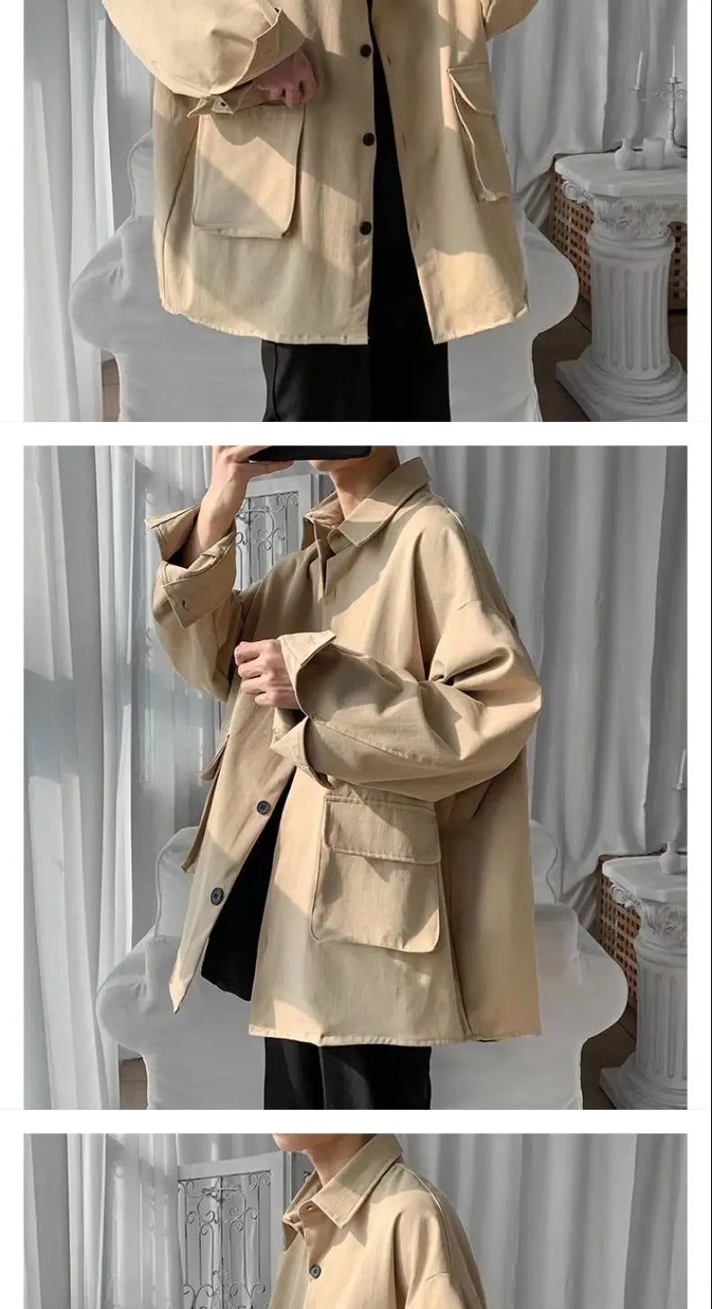 Spring and Autumn Harajuku style jacket men's new loose jacket Korean version of the trendy brand fried street handsome casual Street King Limited