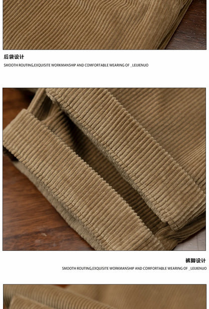 men american retro casual pure cotton corduroy pants japanese streetwear amikaji fashion straight cargo pant trouser unique cargo style 1888