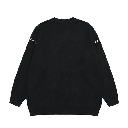 Mens Cardigan Sweater Y2K Fashion Streetwear Sweaters Hip Hop Knitted Cardigan New Casual Single Breasted Sweater Unisex Jumpers Street King Limited