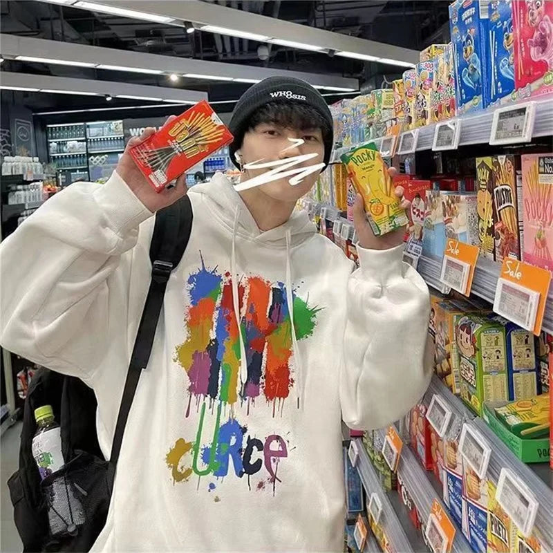 Autumn Graffiti Letter Hooded Sweatshirts Men's Design Graphic Printed Hoodies New Hip Hop Fashion Hoody Y2K Streetwear Clothes Street King Limited