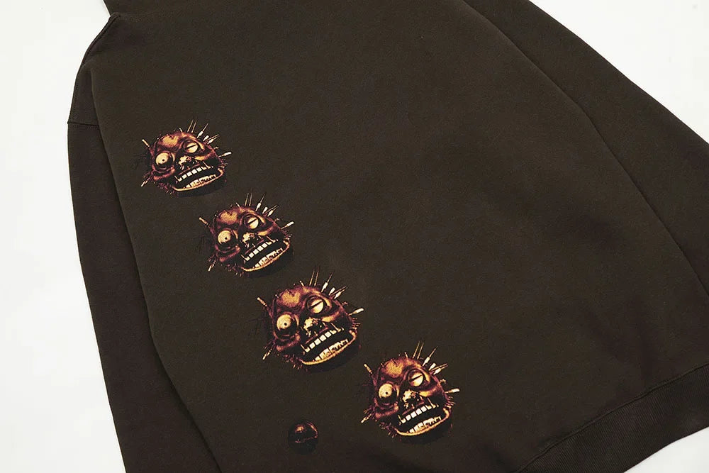 Y2k Streetwear Letter Brown Hooded Hoodies for Men and Women Pullover Baggy Casual Sudaderas Ropa Hombre Cotton Fall Sweatshirts Street King Limited