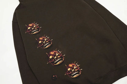 Y2k Streetwear Letter Brown Hooded Hoodies for Men and Women Pullover Baggy Casual Sudaderas Ropa Hombre Cotton Fall Sweatshirts Street King Limited
