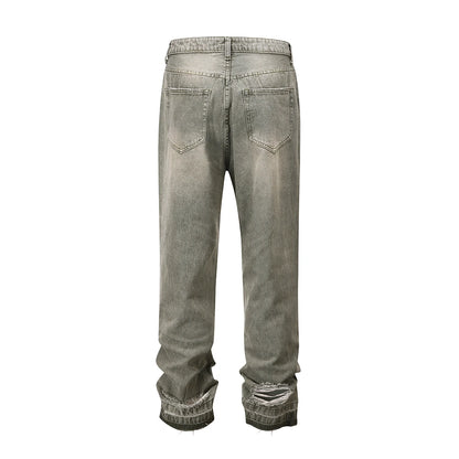 High Street Frayed Hole Distreesed Baggy Jeans for Men and Women Ripped Pantalones Hombre Y2k Casual Denim Trousers Oversized Street King Limited