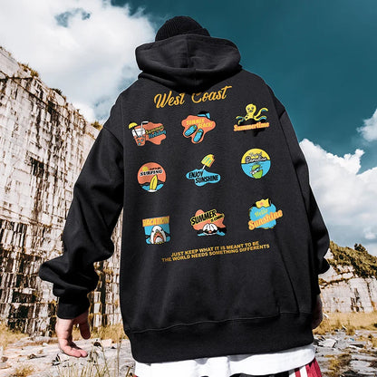 West Coast Graffiti Graphic Hoodie Sweatshirts Men Autumn Pullovers Hoodies Casual Male Y2K Streetwear Top Hip Hop Tracksuit Street King Limited