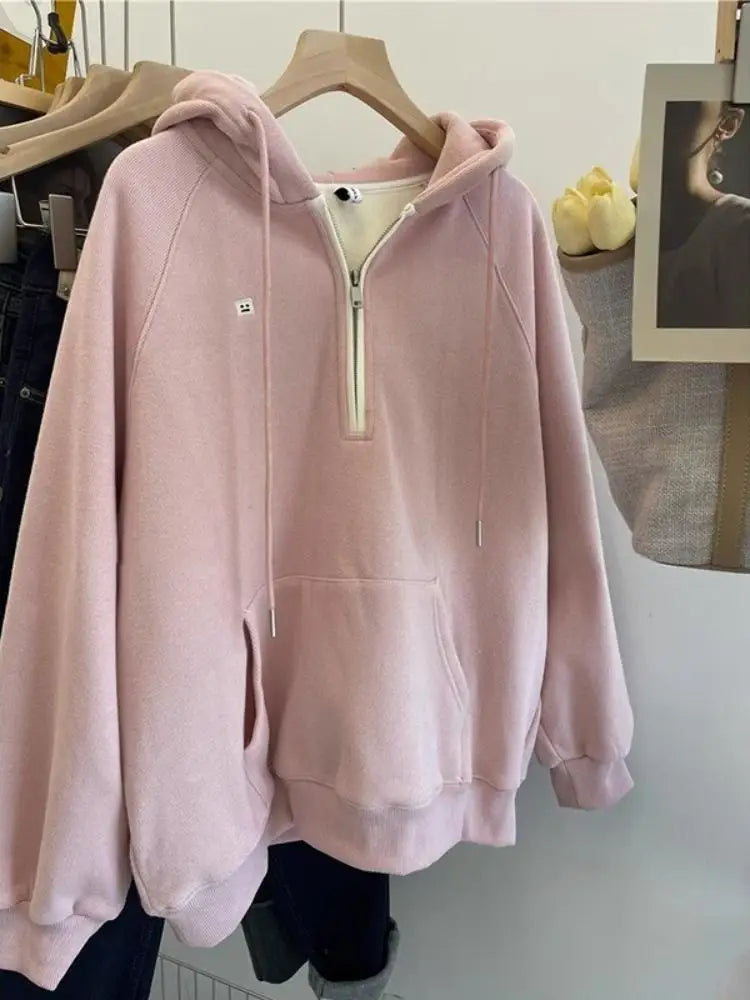 Designed embroidered squirrel hooded sweatshirt for women in spring and autumn loose and versatile American style lazy jacket Street King Limited