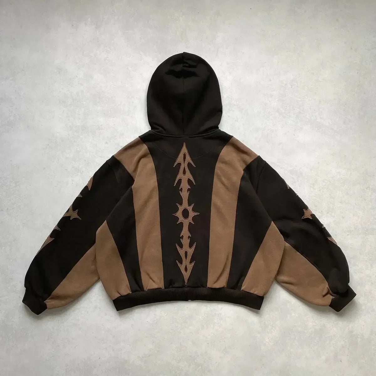 Y2k Patch Design Loose Zip Hoodies for men Geometric Pattern Splicing Sweatshirt Gothic Streetwear Oversized Casual Men Clothing Street King Limited