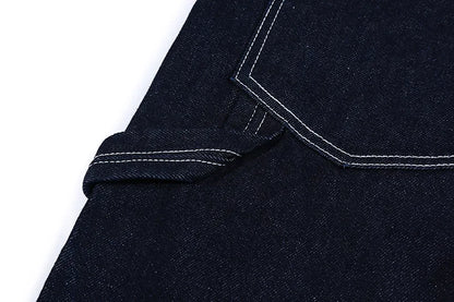 Retro Primary Denim Overalls Jeans For Men Amekaji Suspenders American Homme Original Vintage Style Jeans Street King Limited