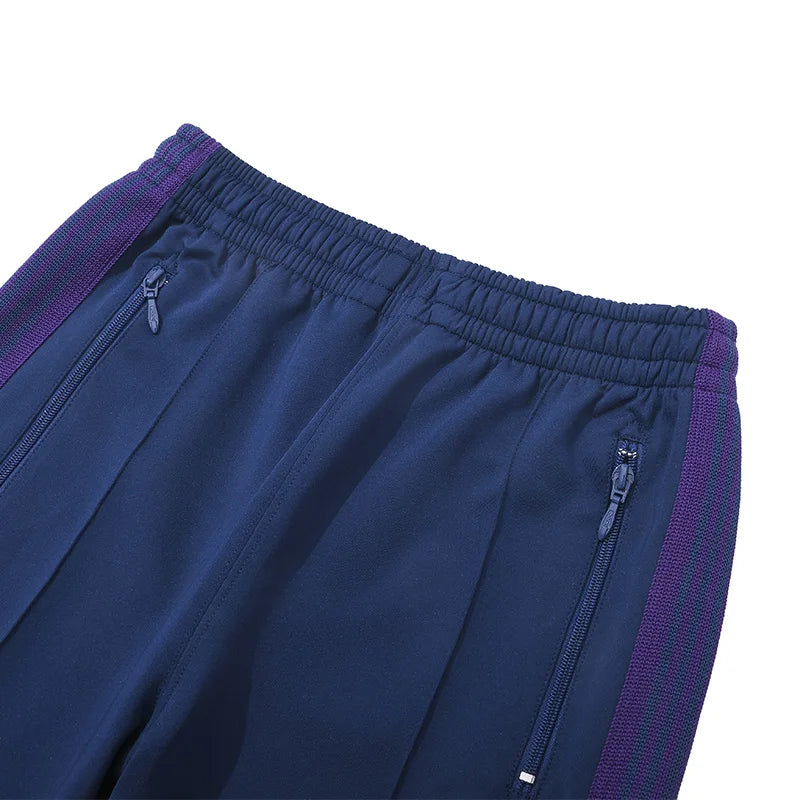 black new sweatpants pants men woman zipper drawstring embroidery side edge weaving stripe straight cylinder trousers unique joggers style 5151