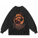 "Black Horns" Unisex Men Women Streetwear Graphic Sweatshirt Daulet Apparel