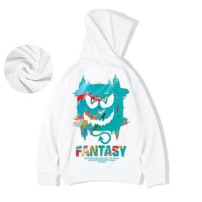 Harajuku Devil Graffiti Print Oversized Hoodies For Men Autumn Hooded Sweatshirts Couples Hip Hop Fashion Hoodie y2k Streetwear Street King Limited