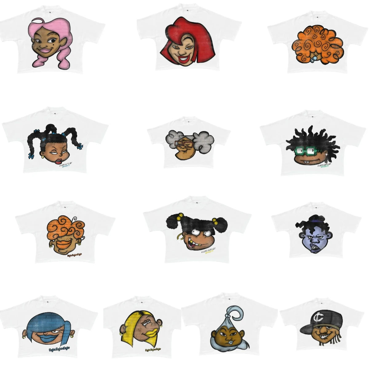 Harajuku cartoon big head pattern graphic t shirts oversized t shirt casual goth y2k tops streetwear 2000s vintage men clothing Street King Limited