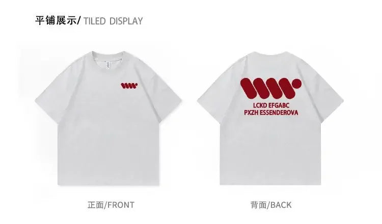 Korean style trendy brand street printed T shirt ins summer y2k simple personality hip-hop white gray sports half sleeved top Street King Limited
