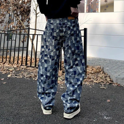 men distressed washed denim streetwear brand hip hop loose casual motorcycle cargo jeans pant cityboy y2k trousers utility cargo pants