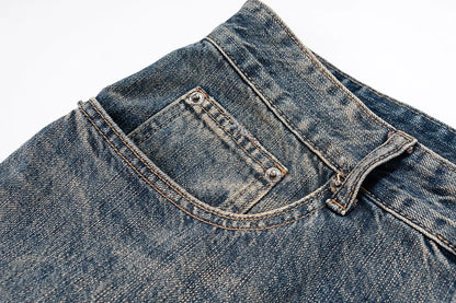 boot cut distressed micro rugged mud dyed jeans unisex straight y2k pantalones hombre casual washed denim pants oversized unique jeans style 1732