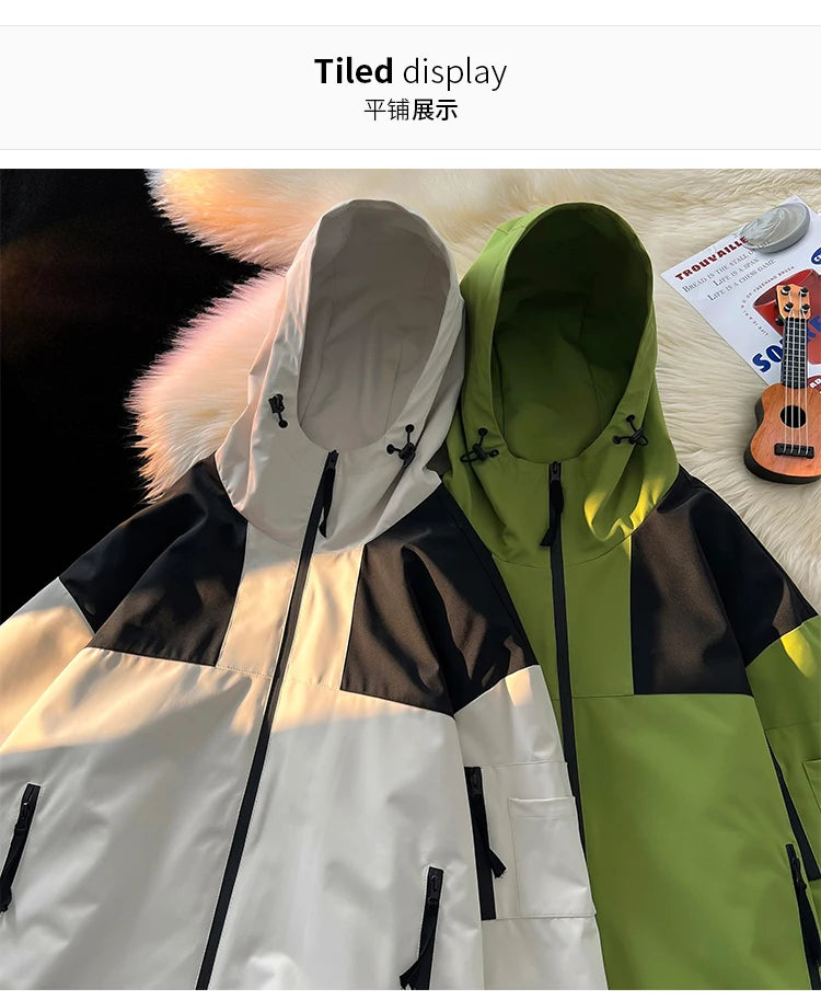 american style clash color waterproof jacket for men new outdoor climbing windbreaker casual punching jackets male coats unique default style 5147