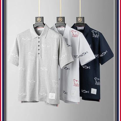 Streetwear New Men Luxury Embroidered Bears Striped Poodle Dog Fashion Polo Shir New 2023 Men Luxury Embroidered Bears Striped Poodle Dog Fashion Polo Shirts Shirt Hip Hop Skateboard Cotton Polos Top Tee 245 Fashion Sweater Jacket With Graphic Design For Men