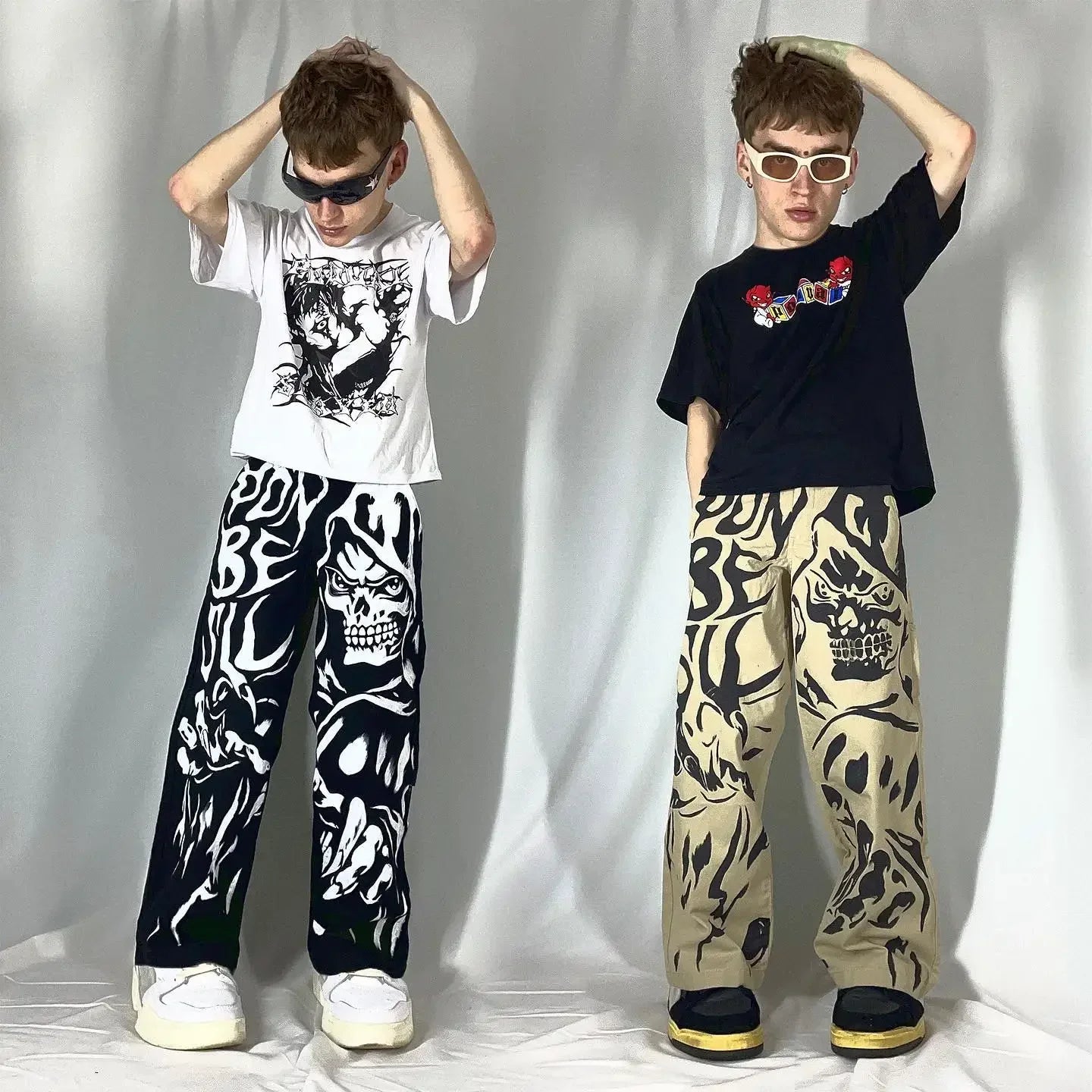 harajuku sunny sexy girl anime print baggy jeans new style wide leg trouser y2k popular streetwear men women high waist pants unique jeans style 4211