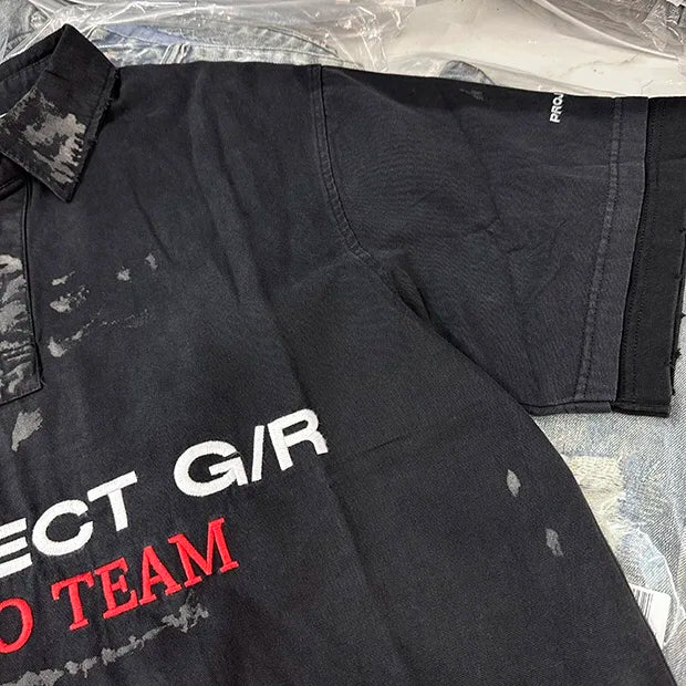 Embroidered patchwork shirt Street King Limited