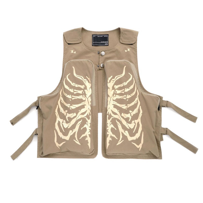 "Gothic Skeleton" Unisex Men Women Streetwear Vest Daulet Apparel