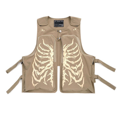 "Gothic Skeleton" Unisex Men Women Streetwear Vest Daulet Apparel