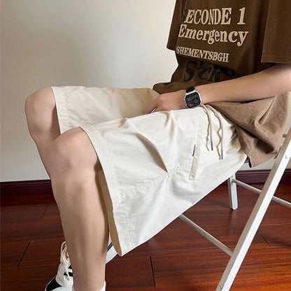 summer mens straight pleats shorts casual gym basketball sports short sweatpants y2k streetwear wide leg bermudas para hombre unique joggers style 3631