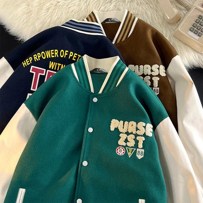bomber jacket men women high quality suede fabric ins hip hop streetwear varsity jackets new brand baseball coat urban fashion pants