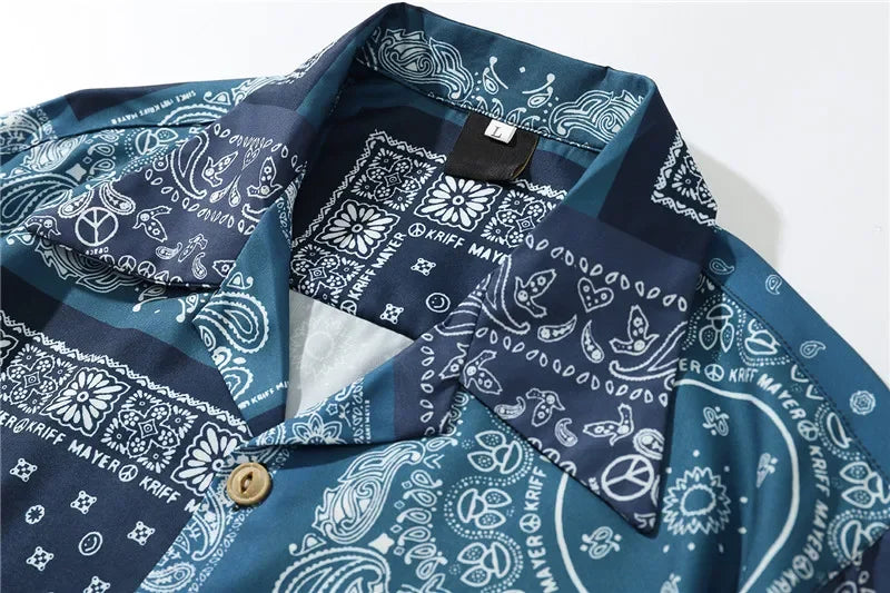 Dark Icon Bandana Full Printed Hawaiian Shirt 2020 Summer Vintage Shirts Men Street Shirts for Men Street King Limited