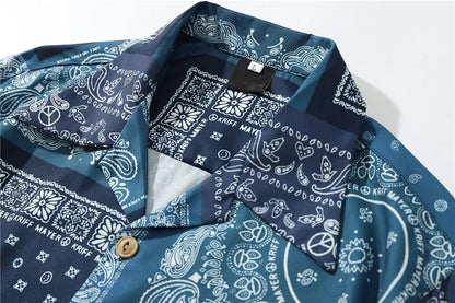 Dark Icon Bandana Full Printed Hawaiian Shirt 2020 Summer Vintage Shirts Men Street Shirts for Men Street King Limited