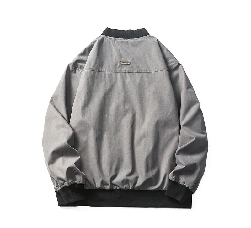 double side wearable men spring autumn streetwear fashion loose casual cargo bomber jacket boyfriend cleanfit coat outerwear unique cargo style 924
