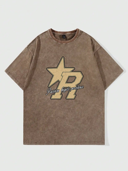 Summer American street personality letter printed T shirt Fashion men and women street y2k loose retro hip hop half sleeved top Street King Limited