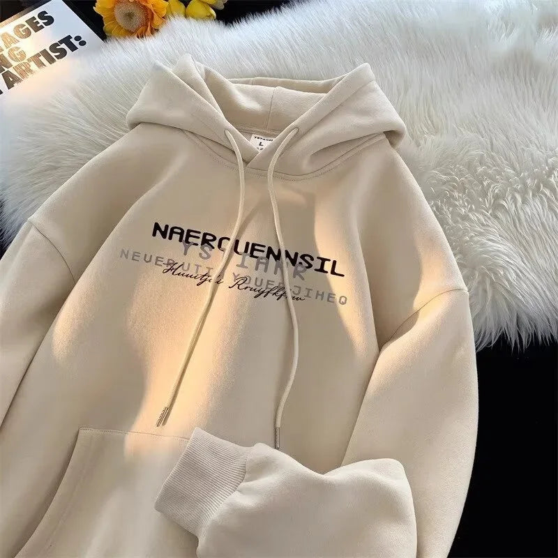Autumn High Street Letter Printed Hooded Sweatshirt Men Casual Loose Vintage American Style Hoodies Y2K Aesthetic Fashion Hoodie Street King Limited