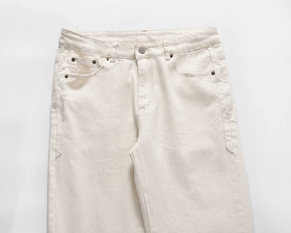 high street white color solid cleanfit casual jeans for men straight baggy pockets loose cargo pants y2k oversize denim trousers unique cargo style 1174