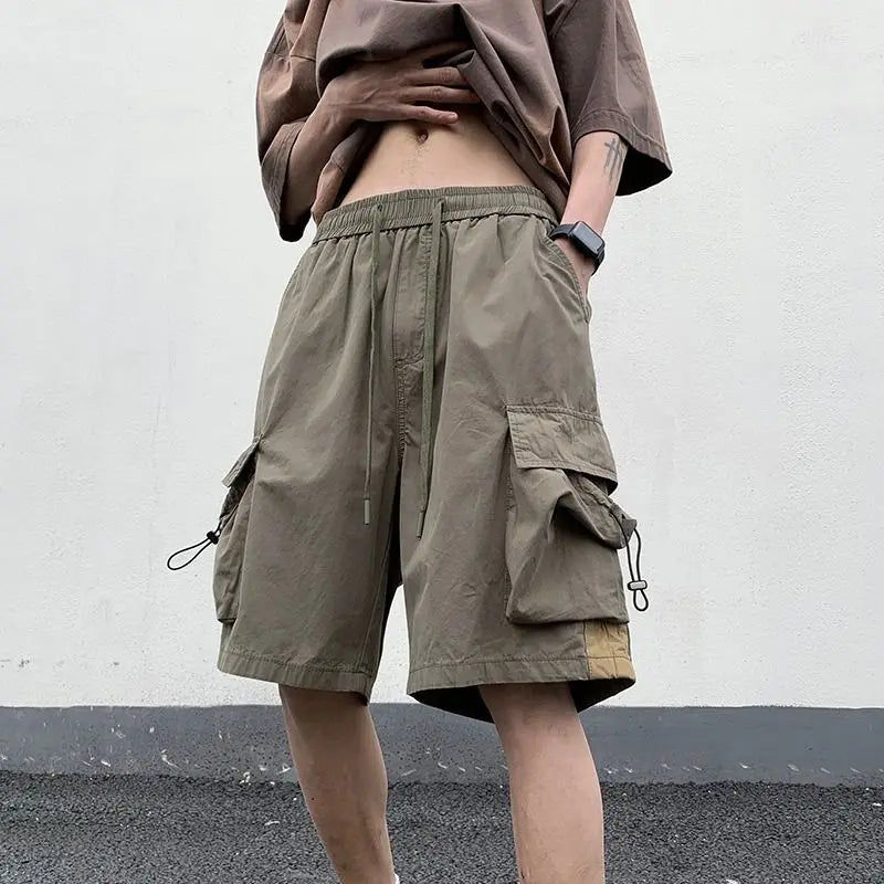Korean style functional casual work shorts men summer Y2K street hip hop casual trendy brand ins mid pants beach sports pants Street King Limited