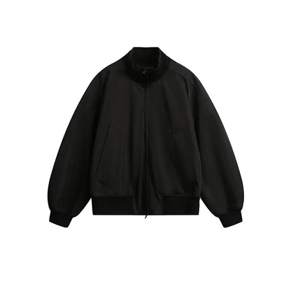 short design stand collar bomber jacket men korean streetwear fashion loose casual vintage bomber jacket coat cityboy outerwear unique shorts style 552