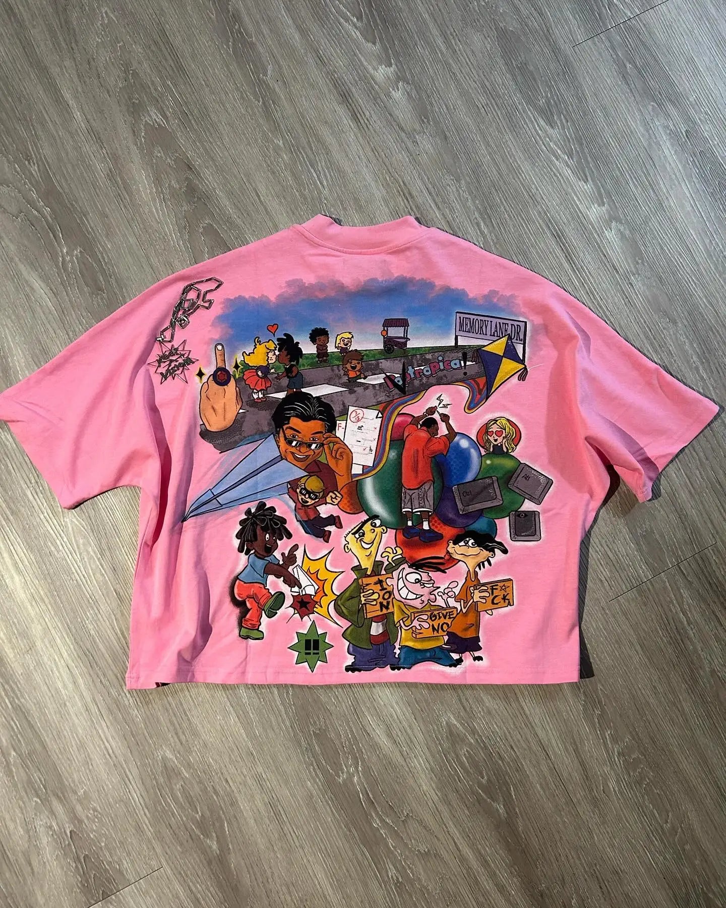Retro Gothic Cartoon Pattern Oversized T-shirt Women's Spring and Autumn 2024 New Fashion Rock Harajuku Loose Casual y2k Top Street King Limited
