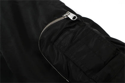undermycar 2023 new high street fashion brand high quality multi pocket flight jacket cotton coat black unique default style 3635