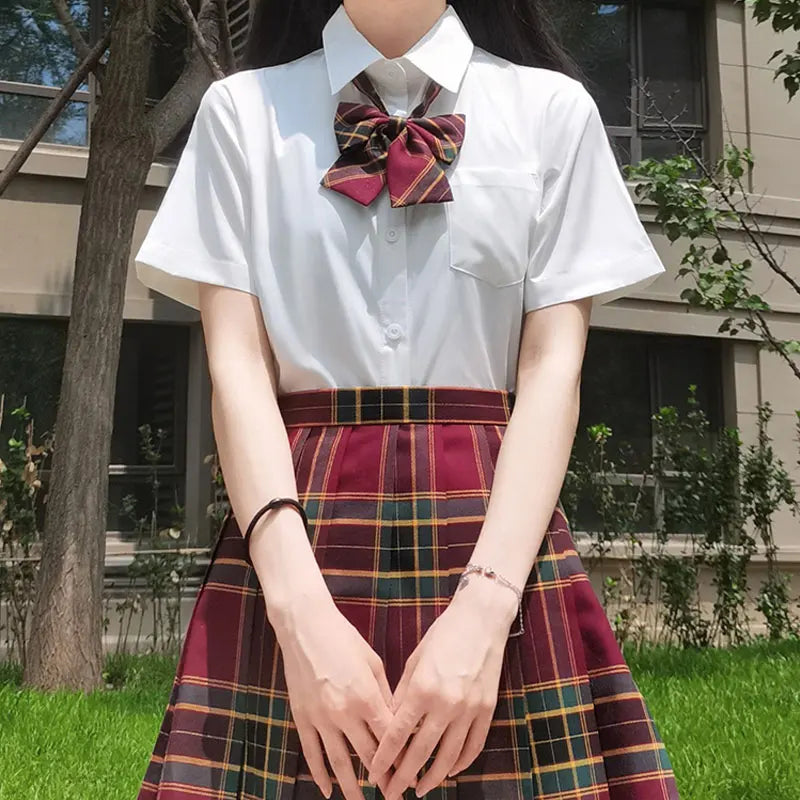 Jk Uniforms Gyaru School Uniform for Girl Student Pleated Skirt Uniform Set Women Short Sleeve Bow Tie Seifuku Japanese Style Street King Limited
