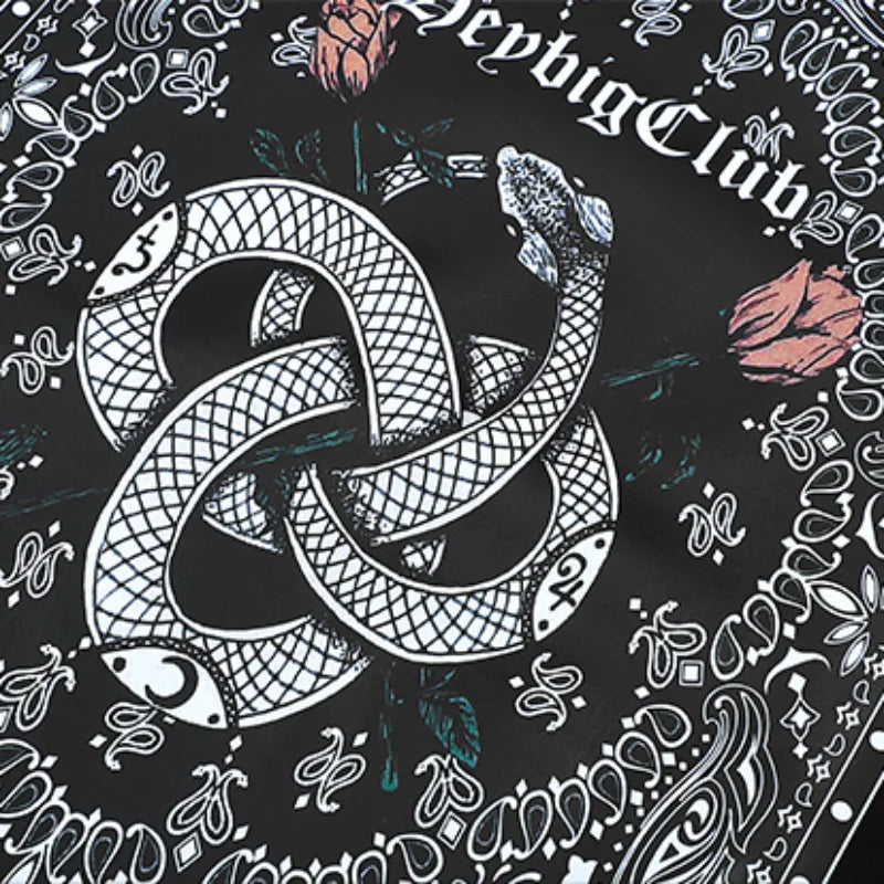Hip Hop Streetwear T Shirt Paisley Graphic Print Harajuku T-Shirt 2023 Mens Cotton Long Sleeve Tshirt Loose Oversized Streetwear Street King Limited