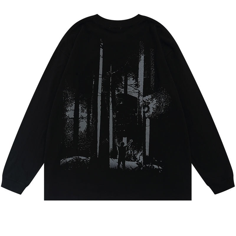 "Lost In Woods" Unisex Men Women Streetwear Graphic Sweater Daulet Apparel