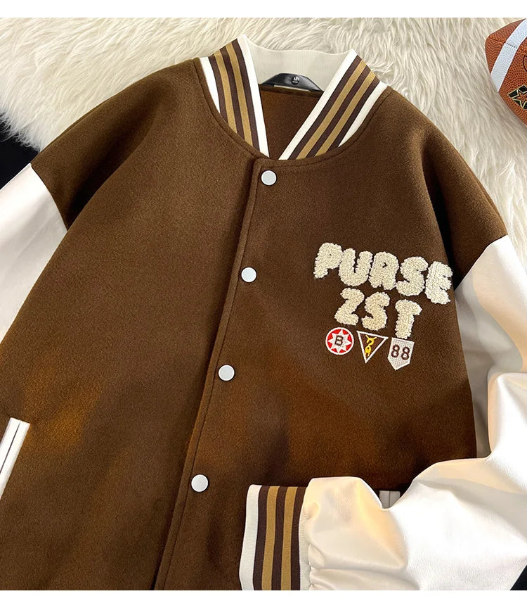 bomber jacket men women high quality suede fabric ins hip hop streetwear varsity jackets new brand baseball coat unique default style 5108
