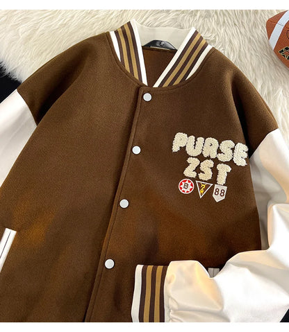 bomber jacket men women high quality suede fabric ins hip hop streetwear varsity jackets new brand baseball coat unique default style 5108