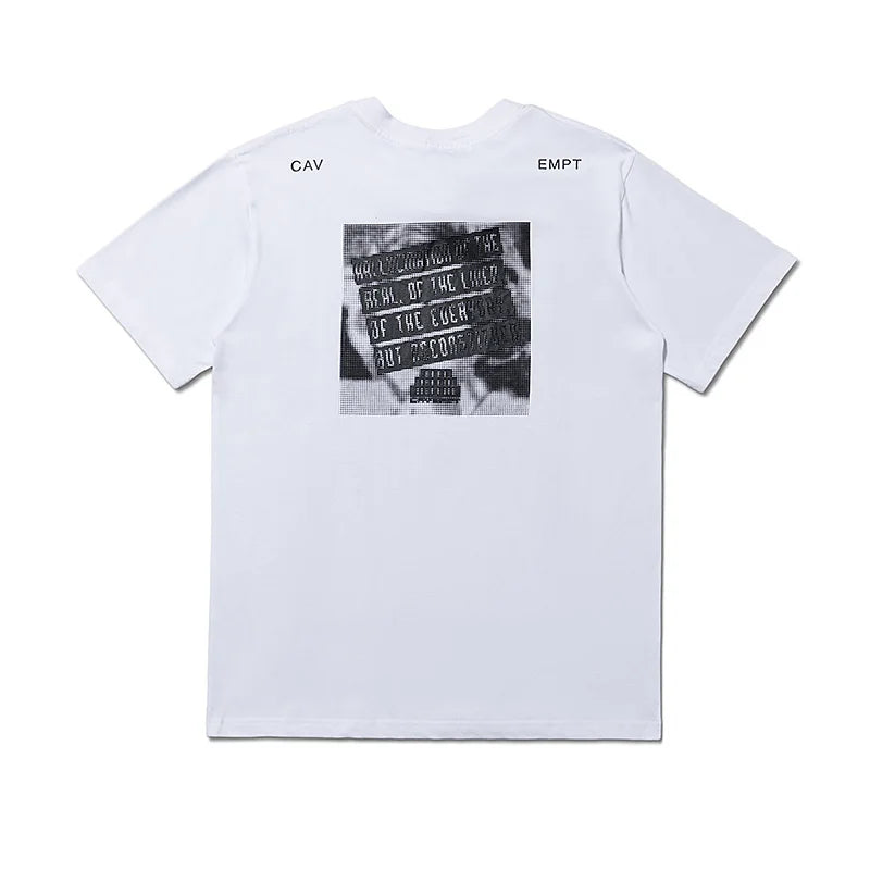 C.E T-shirts Men Woman Good Quality Cotton Casual Loose Vintage Abstract Face Printing Summer O-Neck CAVEMPT Top Tee Street King Limited