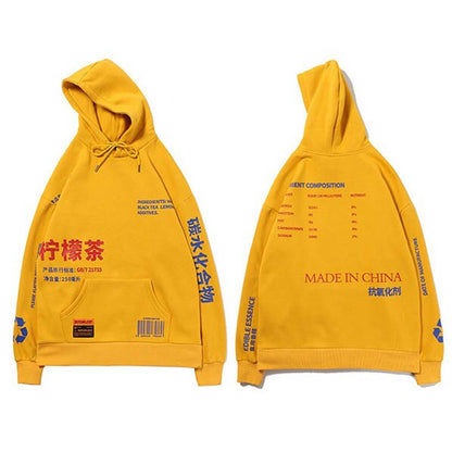 "Lemon Tea" Unisex Men Women Streetwear Graphic Hoodie Daulet Apparel