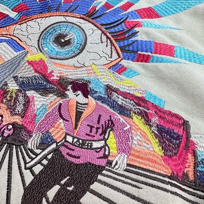 Autumn and winter 2024 new all-seeing eye embroidered hoodie Street King Limited