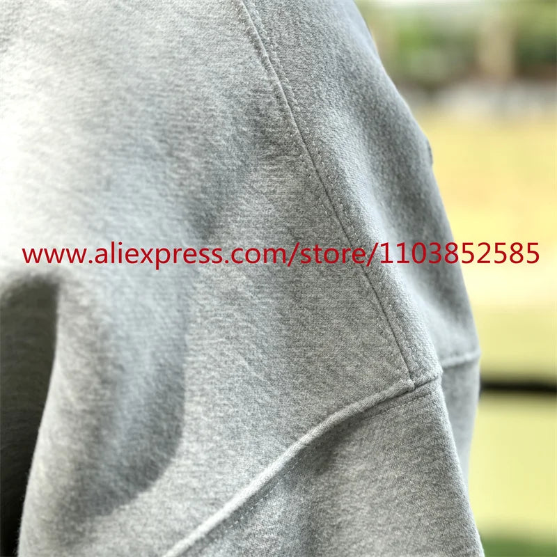 New 2024 Autumn/Winter Vintage Heavy American Hoodie Men's Long Sleeve High Quality Tops High Street Eye Print Casual Fashion Street King Limited
