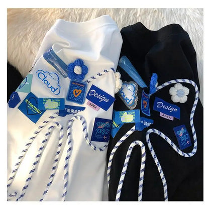Super Chic Appliques Butterfly Bow Creative T Shirts Sweet Girl Kawaii Clothes 2022 Summer Large 2XL Korean Brand Office Ladies Street King Limited